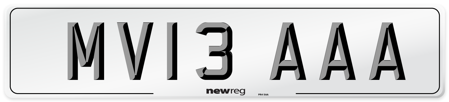 MV13 AAA Number Plate from New Reg
